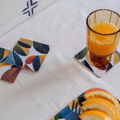 HappyTrays Untersetzer aus Holz 9 x 9 cm - 4er Set